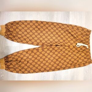 Gucci sweat pants, large brown tan